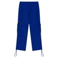 thumbnail image 4 of Spazoro Boys Cargo Pants with Multi-Pockets, Baggy Soft & Warm Elastic Waist Solid Color Casual Straight Leg Pants for Boys Blue Size 7 T, 4 of 4