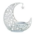thumbnail image 1 of Candelabro de metal con adorno de Eid Mubarak, luna y estrella, candelabros decorativos para velas de té, Ramadán, para repisa de chimenea de hotel, Año Nuevo Blanco, 1 of 9