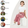 thumbnail image 4 of Rolanko Girls Cargo Pants Wide Leg Loose Cargo Trousers with Pockets Streetwear Kids Pants 4-15 Years, 4 of 7