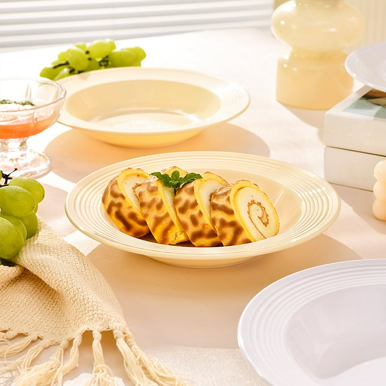 Pasta Bowls, Elegant White Soup Bowls, Wide Rim Salad Bowl