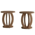 thumbnail image 3 of Tribesigns End Table, Round Side Table with Storage, Farmhouse Nightstand Bedside with Round Tabletop, Accent End Table for Living Room Bedroom Small Space, Rustic Brown (Set of 2), 3 of 18