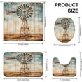 thumbnail image 6 of 4Pcs Rustic Farm Windmill Shower Curtain Sets with Non-Slip Rug, U Shape and Toilet Lid Cover Mat, Farmhouse Home Bathroom Decor Set Accessories with 12 Hooks, 72 x 72 Inch, 6 of 13