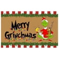 thumbnail image 2 of Decoración de Grinch Felpudo navideño de Grinch: decoración divertida y alegre para la entrada, ideal para festividades navideñas Baño de Grinch, 2 of 3