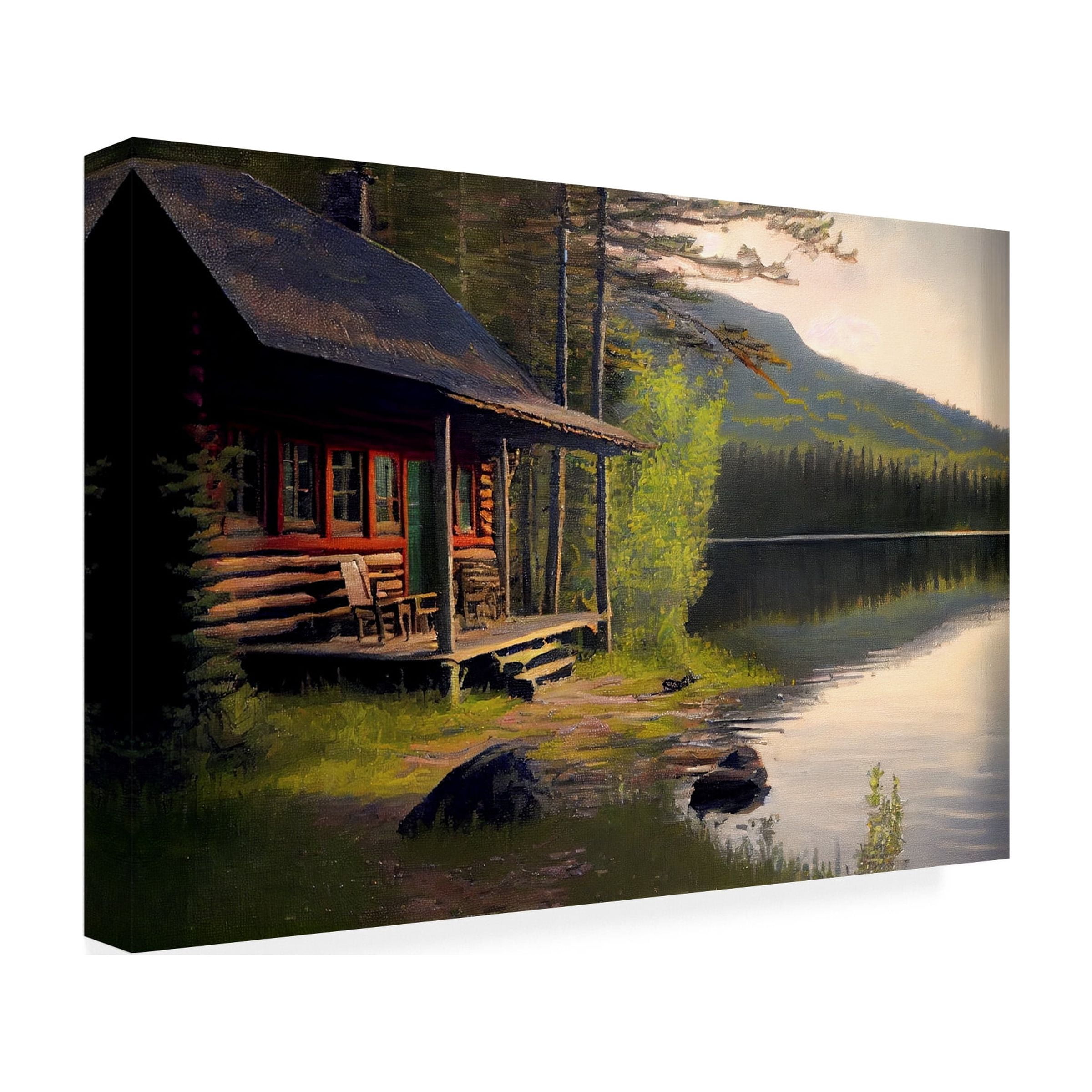 Canvas Wall Art - Sasha 'Cabin I' Wall Art for Living Room, Bedroom, or Office Décor by Trademark Fine Art - 47 x 30 Inches - 47x30