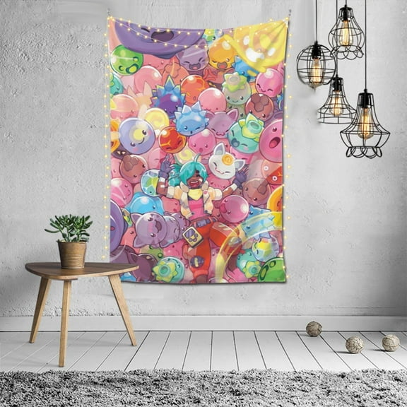 Tapestry Wall Hanging Curtain, Slime Rancher Art Poster Home Decor for Bedroom Living Room Party tapestry 60x40in