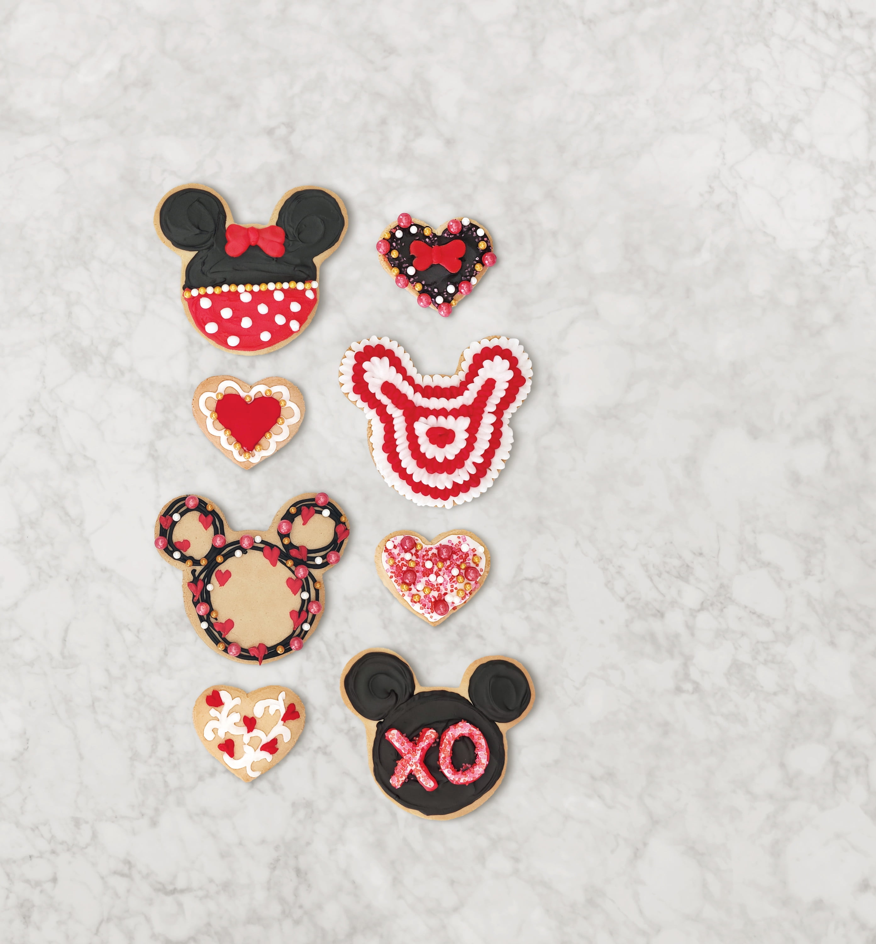 Disney Love Mickey Valentine Valentine's Day Cookies Watercolor Seamless  Pattern