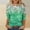 Green#1, variant on Womens Plus Size Tops under $5,Women Fashion Casual Printed Round Neck Three Quarter Sleeve 3/4 Sleeve T-shirt Loose Green M