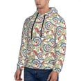 thumbnail image 3 of Naloa Paisley Floral 5 Men's Casual Hooded Collar Drawstring Hoodies Pullover Sweatshirts Casual Long Sleeve Shirts-XX-Large, 3 of 7