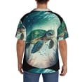 thumbnail image 6 of Picia Watercolor Turtle5 Men's Linen Shirts Short Sleeve Cuban Beach Shirts Casual Shirts Button Down Shirt for Men Beach Summer Wedding Shirt-X-Large, 6 of 7
