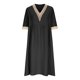 thumbnail image 5 of Vestido largo boho para mujer: vestido informal de manga corta con cuello en V, botones y bolsillos, cintura alta, 5 of 5