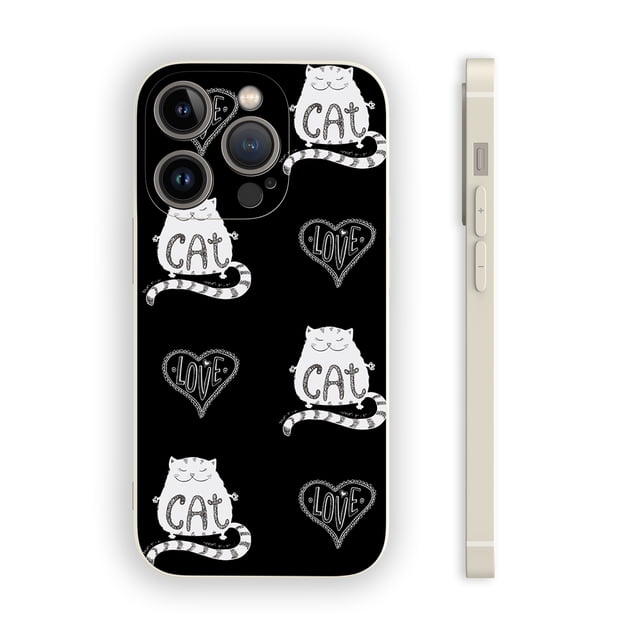 "Agregue un toque de diversión a su iPhone: funda para teléfono plateada mate con estampado de dibujos animados"