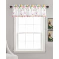 thumbnail image 3 of Pink Spring Floral Easter Kitchen Valances for Windows Farmhouse Linen Window Valance Curtain for Living Room Window Treatment Farmhouse Tulip Flower Valance Rod Pocket Topper Drape, 60 x 18 Inch, 3 of 6