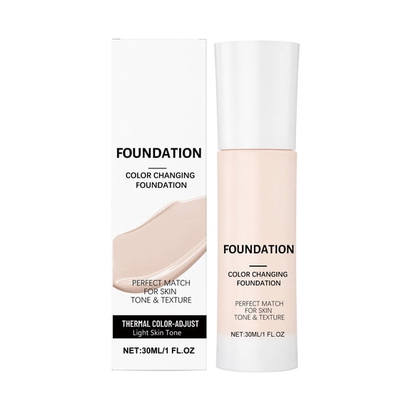 Color Changing Foundation Lightweight Liquid Foundation Medium Coverage for Face Makeup