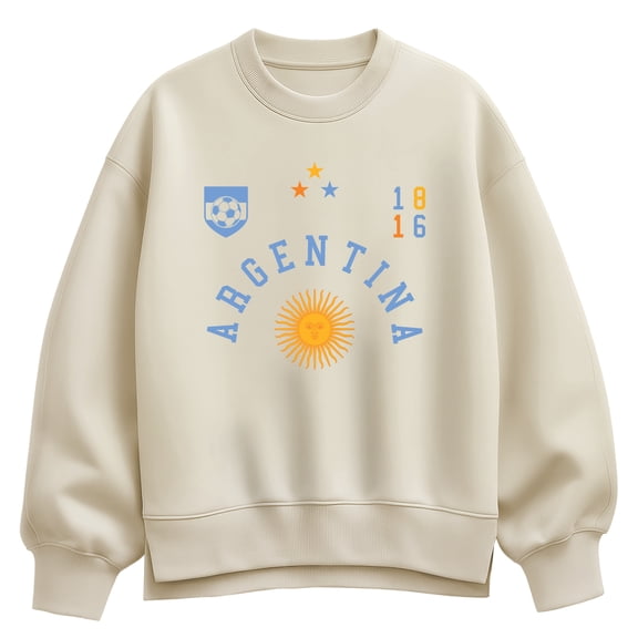 Instant Message - Argentina Soccer Jersey Oversized Fleece Crew Sweatshirt