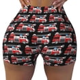 thumbnail image 2 of Haiem Fire and Rescue Truck No Front Seam Biker Shorts for Women Yoga Workout Gym Bike Shorts with Tummy Control Moisture-Wicking-, 2 of 9
