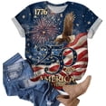 thumbnail image 7 of mgoYE 4th of July Shirt Women 250 Years American Anniversary Shirt American Flag Stars Fireworks Graphic Tee Tops|Dark Blue S, 7 of 7