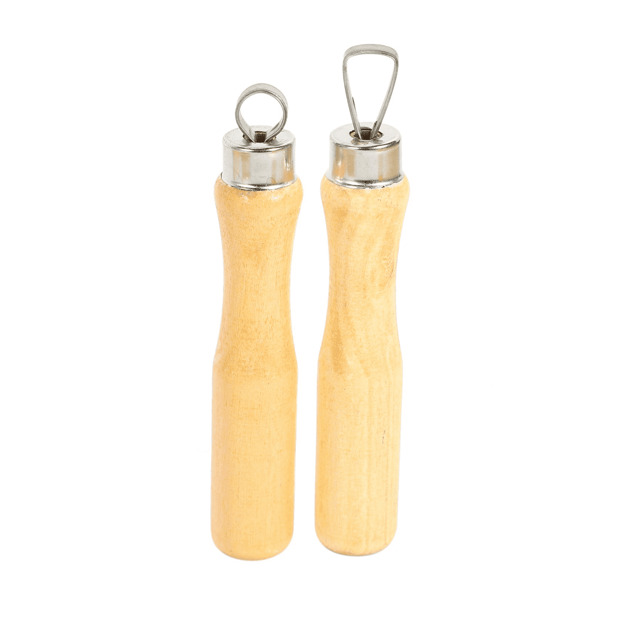 Metal + Wood Thick Handle Flat Wire Cutter Clay Pottery Sculpting Tool Set Pack of 40
