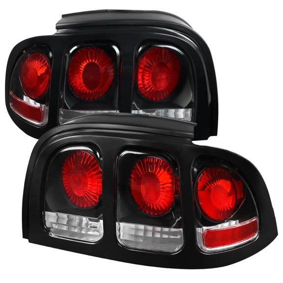 TAILIGHTS-BLACK Made for and Compatible with 94-98 FORD MUSTANG