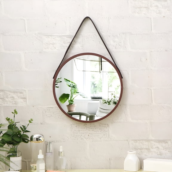 XIBUFE 2026 New Wall Mounted Mirror Decorative Farmhouse Circle Rustic Mirror with Hanging Rope for Bathroom Bedroom Living Room Entryway