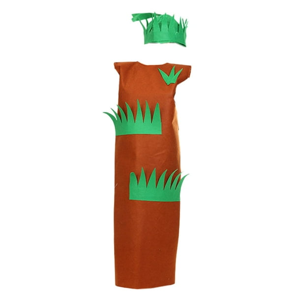 Disfraz de cosplay de hierba, vestido con diadema, atuendo para desfile de moda para festival, juego de rol Longitud 124 cm para adultos