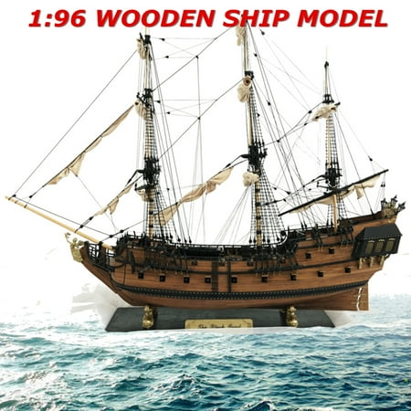 Wooden Ship Kit 1: 96 Scale 3D Wooden Sailboat Ship Kit Home Model Decoration Boat Christmas DIY Gift ()
