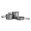HealthPro Titanium Lightweight 3-Piece (1.2L, 800ml, 400ml) Pot and Pan Camping Hiking Mess Kit Cookware Set
