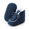 thumbnail image 4 of Seyurigaoka Newborn Baby Thicken Lining Boots Tie-Up Adjustable Drawstring Non-Slip Sole Plain Thermal Early Walkers Flat Shoes, 4 of 6