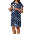 thumbnail image 7 of Frostluinai Nursing Dress Summer Short Sleeve Breastfeeding Casual Knee Length Maternity Dresses Polka Dot Print Pregnancy Dress Loungewear Gray S, 7 of 7