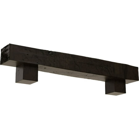 

Ekena Millwork 8 H x 10 D x 72 W Knotty Pine Faux Wood Fireplace Mantel Kit w/ Alamo Corbels Premium Walnut