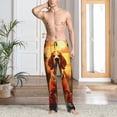 thumbnail image 4 of Salouo Sunset Meditating Dog Print Pajama Pants for Men, Lounge Pants Elastic Waistband Casual Men's sleepwear Loungewear Sleep Pajama Pant -XX-Large, 4 of 7