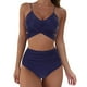 thumbnail image 1 of Augper Women Two Piece Vintage Swimsuit Wrap Cutout Bikini Sets Swimwear Push Up High Waist Bikini With Bottom, 1 of 6