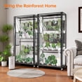 thumbnail image 3 of Indoor Greenhouse Cabinet with Pegboard, Indoor Greenhouse with 4 Pack 96W Full Spectrum Grow Light for Indoor Plant, Foliage Plants, 29.5"x13.8"x59", 3 of 17