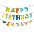 thumbnail image 1 of Banderín de feliz cumpleaños de dinosaurio, banderines para fiestas infantiles, banderines de cumpleaños con temática de dinosaurios, 1 of 5