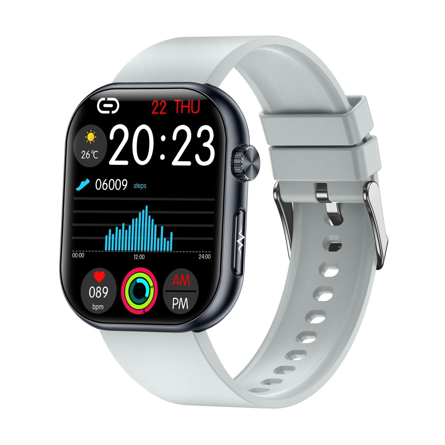 Laatikui ET587 smart watch, Bluetooth GPS men and women sports waterproof mode, .1.96-inch fitness exercise tracker, call/smart reminder