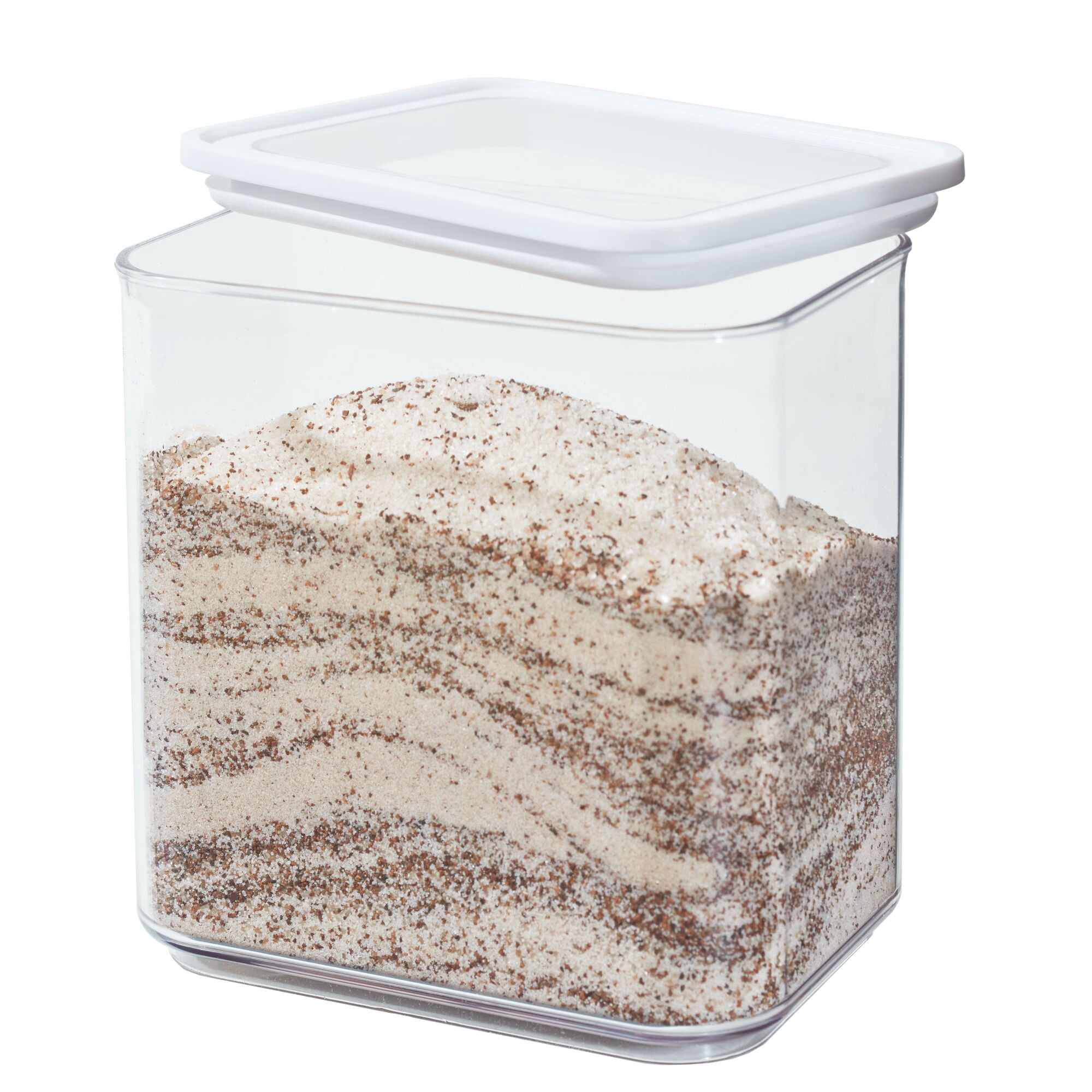 iDesign Plastic Kitchen Food Storage Canister, 8.4 Cups, Clear/White