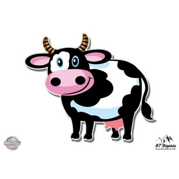 Cute Cow - 3" Vinyl Sticker - For Car Laptop I-Pad Phone Helmet Hard Hat - Waterproof Decal