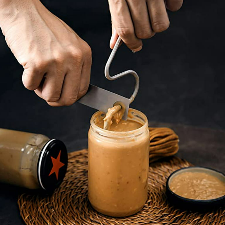 Peanut Butter Stirrer Food Grade Rust-proof Stainless Steel Peanut Butter  Mixing Stirring Tool With Scraper Set Kitchen Tools Kaesi