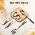 thumbnail image 6 of Grapefruit Spoons, 4PCS Serrated Grapefruit Spoon, Stainless Steel 18/8 Fruit Spoon Kiwi Spoon with Wood Handle, 6 of 7