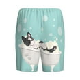 thumbnail image 5 of Naloa French Bulldog Taking a Bath Men's Short Pajama Pants, Lounge Comfort Shorts with Elasticized Waistband and Side Pockets - XX-Large, 5 of 9