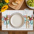 thumbnail image 4 of Summer Starfish Placemats Set of 4, Blue Coral Beach Couch Coastal Grey Plaid Placemats for Dining Table, Place Mats for Kitchen Tabletop, Waterproof Wipeable Dining Table Mats Set, 4 of 9
