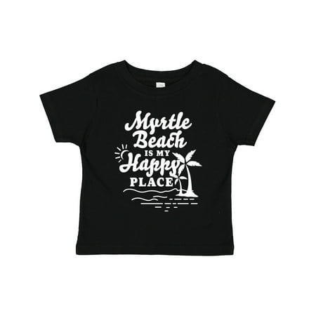 

Inktastic Myrtle Beach is My Happy Place with Palm Trees Gift Toddler Boy or Toddler Girl T-Shirt