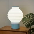 thumbnail image 4 of JONATHAN Y Asian Lantern 15" Vintage Traditional Plant-Based PLA 3D Printed Dimmable LED Table Lamp, White/Blue, USA1003B, 4 of 9