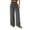 Gray, variant on KOMOO Women Cotton Linen Pants Elastic High Waist Wide Leg Pants Casual Loose Beach Pants with Pockets