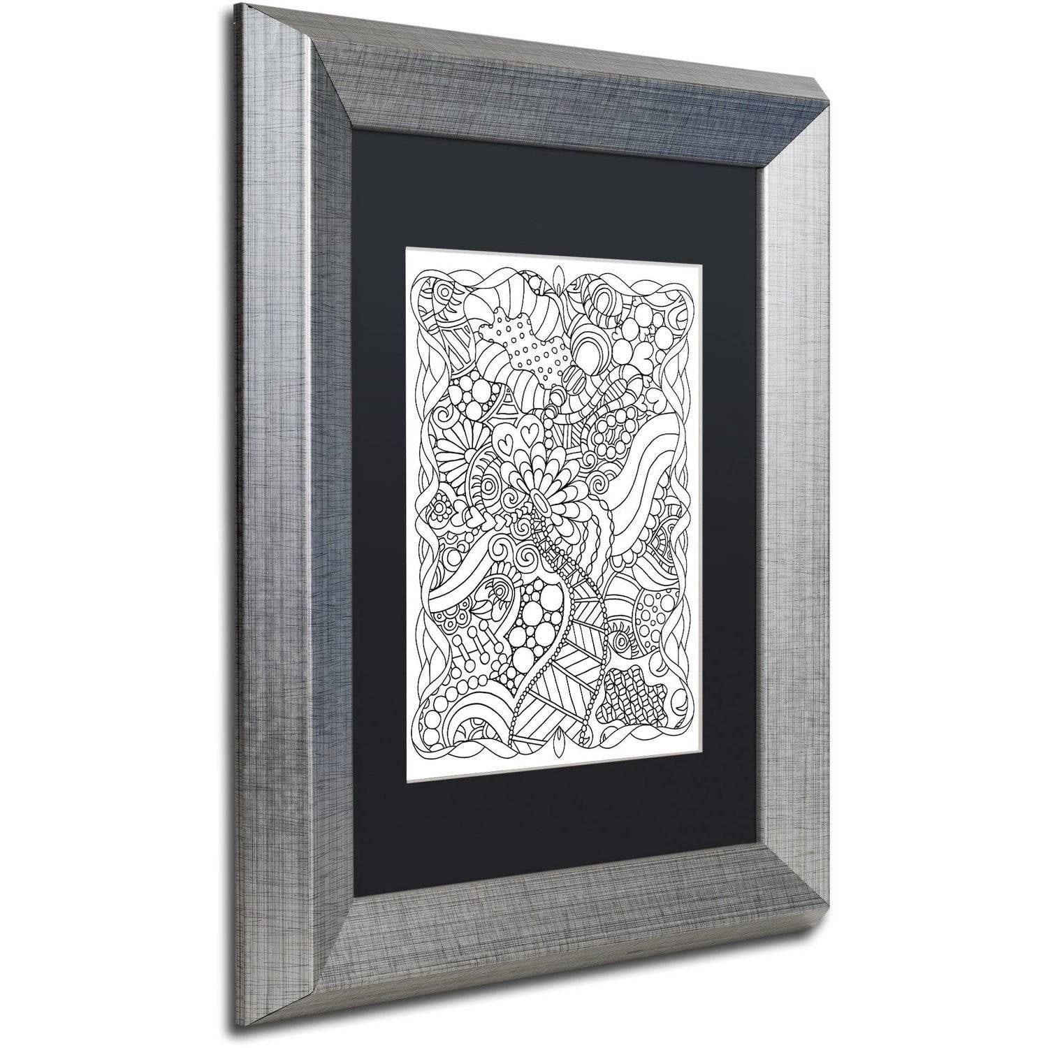 Trademark Fine Art "Mixed Coloring Book 63" Canvas Art by Kathy G. Ahrens, Black Matte, Silver Frame