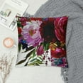 thumbnail image 2 of Creowell Watercolor Burgundy Flowers Leaf Throw Pillow Cover Cases Rose Elegance Foliage Bouquet Bloom Outdoor Decor Pillowcase Home Square Pillow Slip, 2 of 5