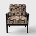 thumbnail image 3 of Designart "Abstract Retro Geometric IX" Upholstered Mid-Century Accent Chair - Arm Chair, 3 of 5