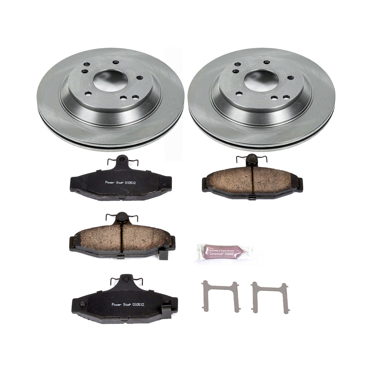 Power Stop Rear Stock Replacement Brake Pad and Rotor Kit KOE1523