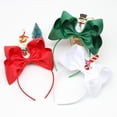 thumbnail image 2 of Tocado de alce navideño, diadema de muñeco de nieve, diadema con lazo grande, tocado festivo, 2 of 5