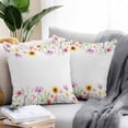 thumbnail image 3 of Outdoor Pillow Cover Yellow Sunflower Set of 2 Waterproof Throw Pillowcases Pink Purple Daisy Decorative Patio Furniture Pillows for Couch Garden Indoor & Outdoor Use, 3 of 9