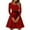 Wine, variant on Women's Midi Dress Long Sleeve Crew Neck Solid Color Vintage Casual Belted Waist Dress for Spring Fall Everyday Wear,Beige,L